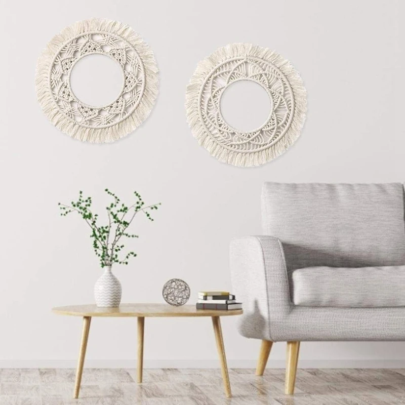 

Wall Frame - Bohemian Fringe Wall Frame Wall Mount Mirror Small Round Frame Decorating Apartment Living Room Bedroom Baby Nurser