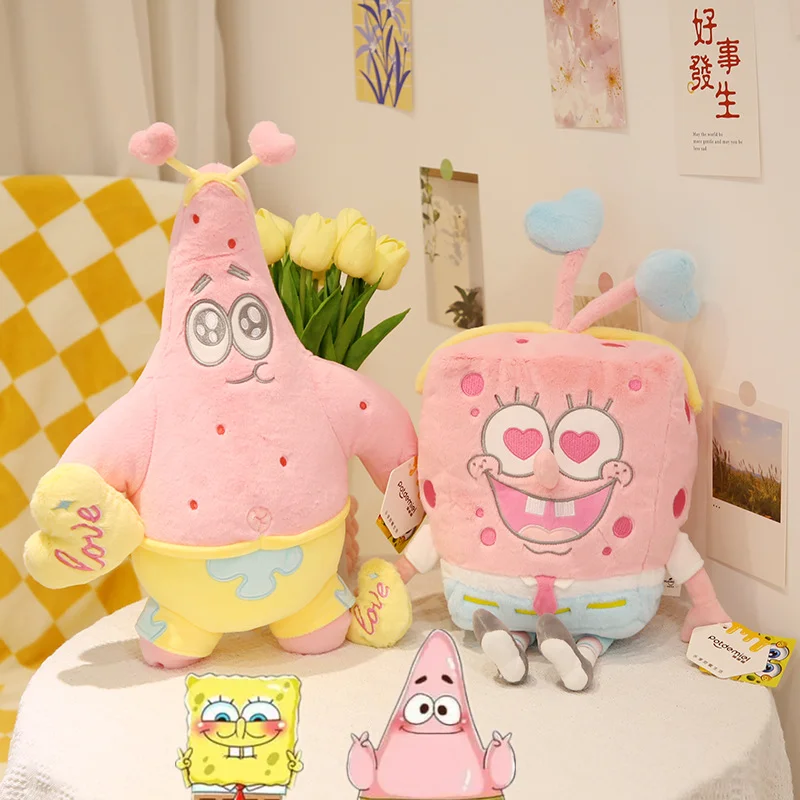 New 30cm Pink Spongebobed Plush Doll Kawaii Cartoon Animal Patrick Star Plush Toys Soft Stuffed Doll Birthday Gift For Kids