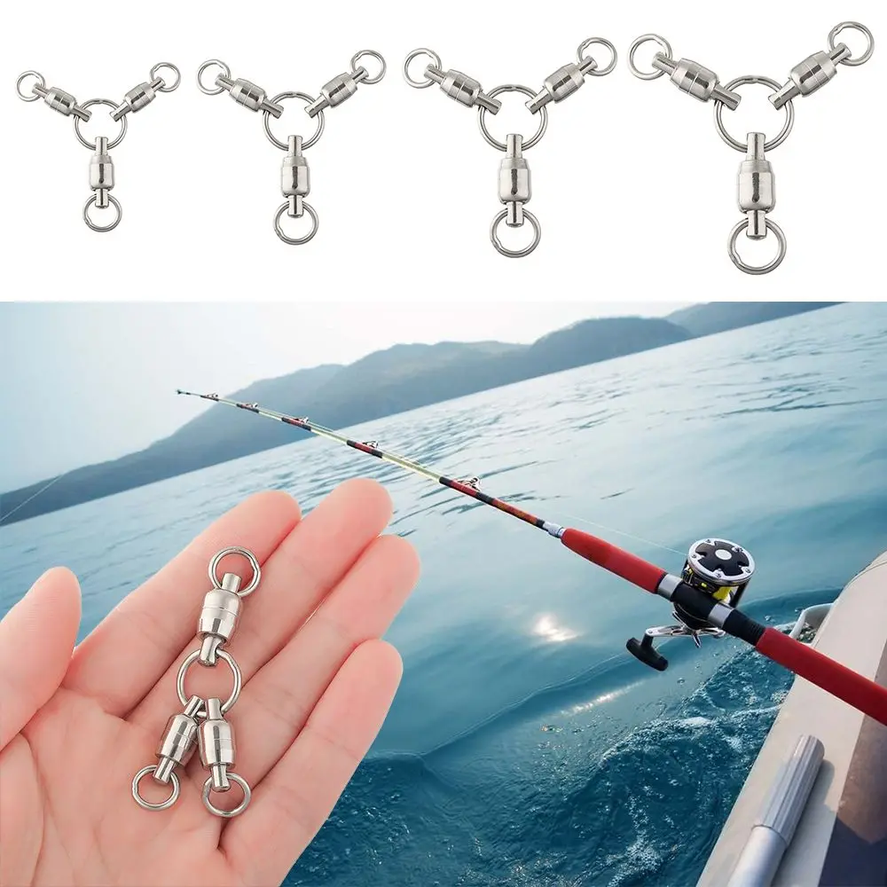 

1Pcs T-shape Fishing Swivels Three Way Connector Ball Bearing Rolling Swivel Fish Line Hooks Tackle
