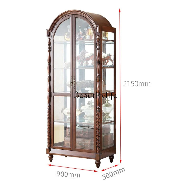 Американский винный шкаф из цельного дерева простой ретро-домашний перегородка