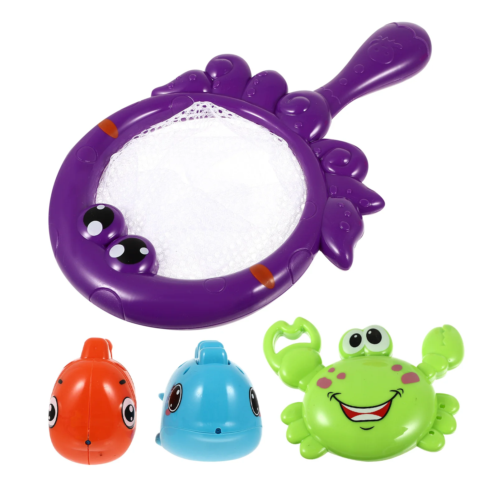 

4Pcs Bath Toys Toddler Infant Kids Funny Fishing Net Pool Bath Time Toys Bath Squirt Fishing Game Toys Baby Bathtub Toys