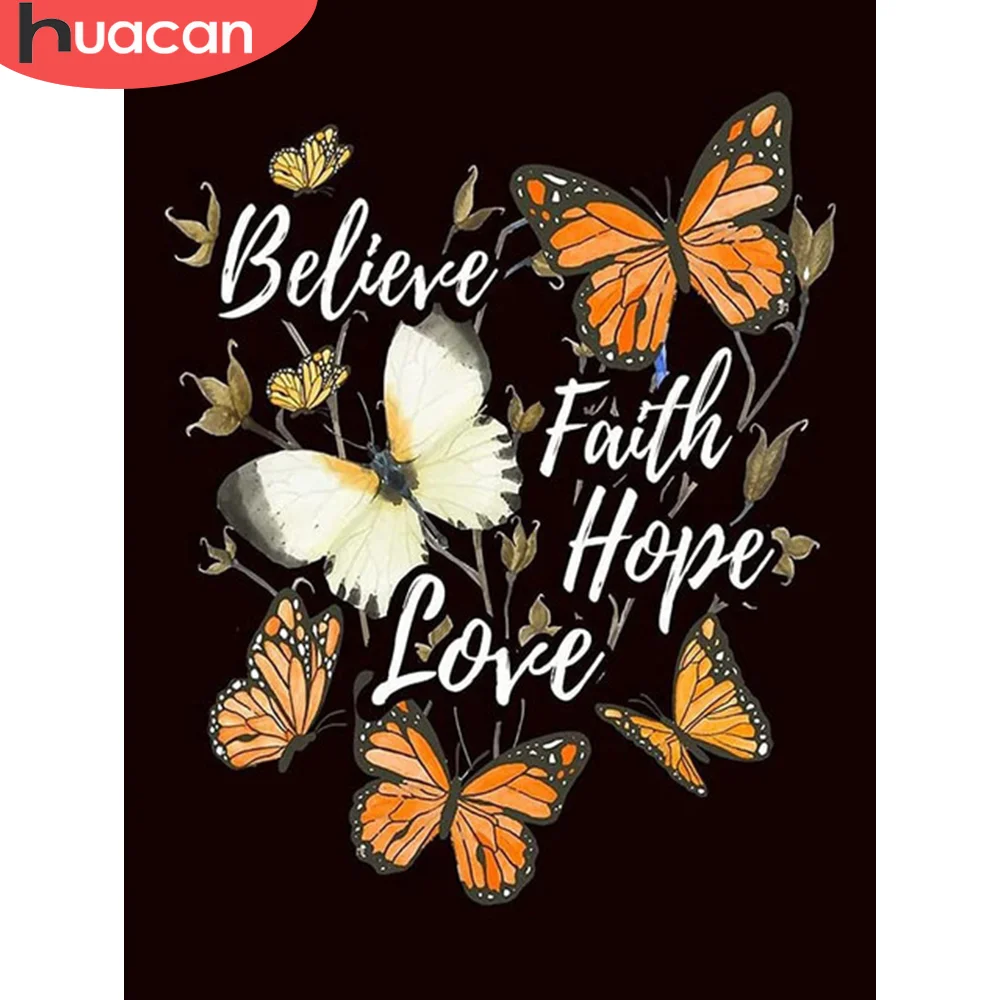 

HUACAN Раскраска по номерам наборы животных ручная роспись по номерам Бабочка Ручная DIY рамка на холсте для гостиной