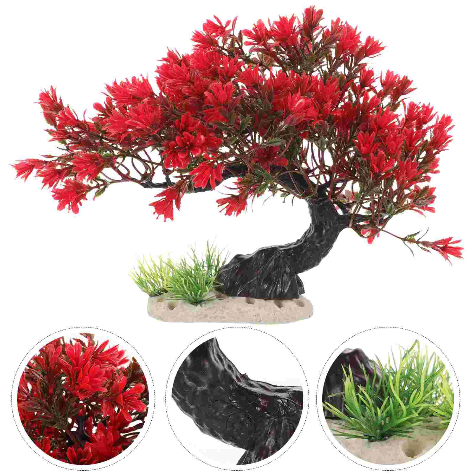 

Fish Tank Landscaping Tree Supplies Aquarium Accessories Decorations Plants Plastic Fake Grass Decors