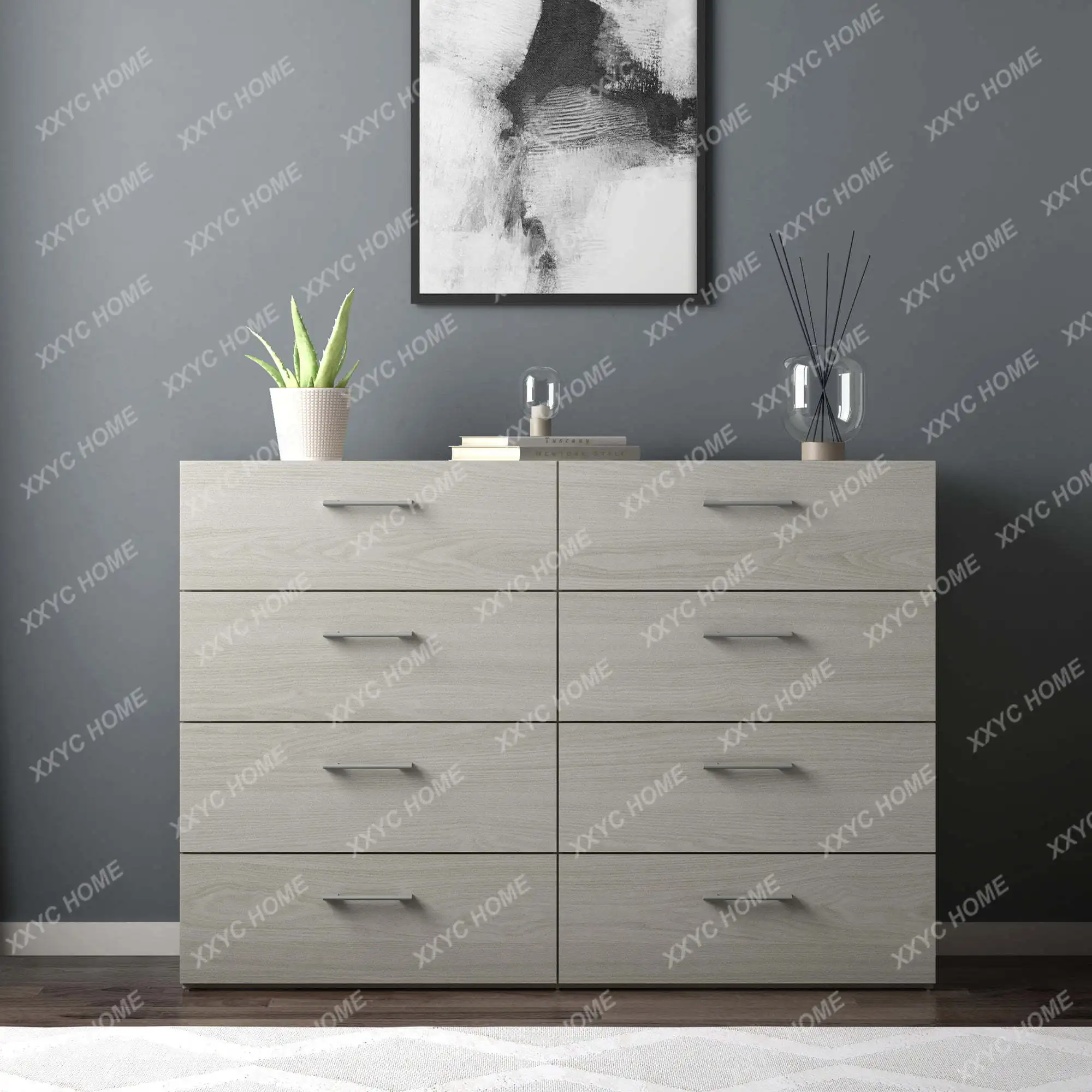 Шкаф Lundy с 8 выдвижными ящиками цвет серый от Hillsdale Living Essentials