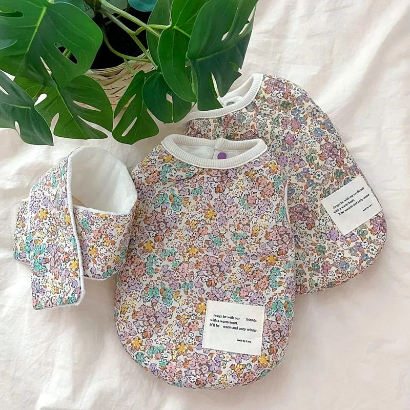 

Зимние пальто для собак с принтом, теплый женский шарф, бархатный хлопок для маленьких и средних собак, куртка, одежда, Йорки