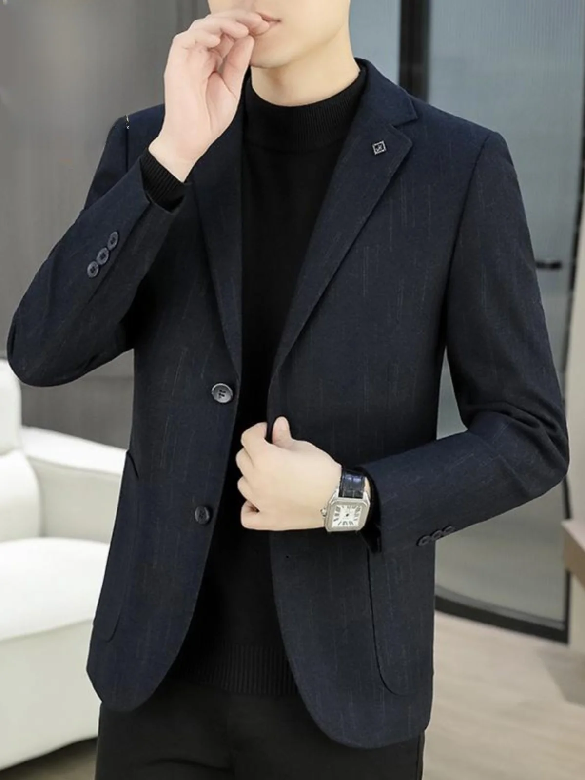 Romon для папы среднего возраста осенне-зимний шерстяной костюм 2024 новый деловой