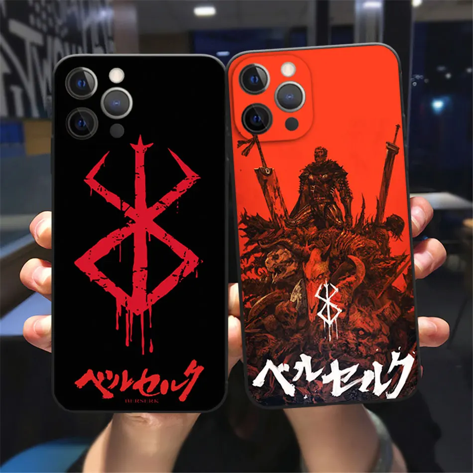 

Japanese anime Berserk Guts Zodd Phone Case For iPhone 11 12 13 Pro Max X XR XS MAX X 6s 8 7 Plus Black Soft Bumper Back Cover