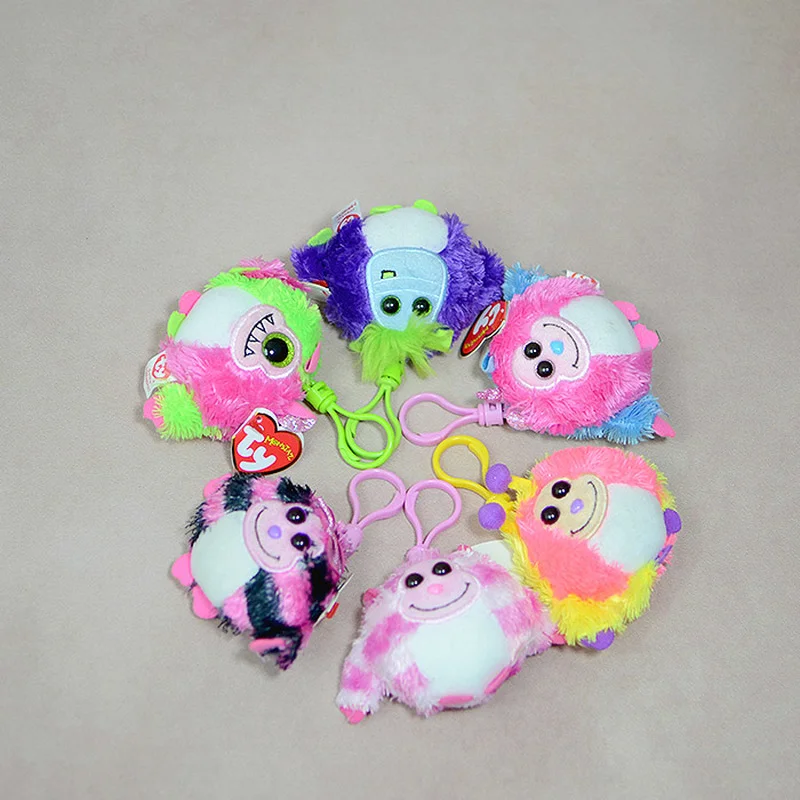 

7cm Spherical Monster Plush Keychain Bag Pendant Multiple Colour Kawaii Anime Figure Cute Soft Plushie Doll Toys Kids Gift