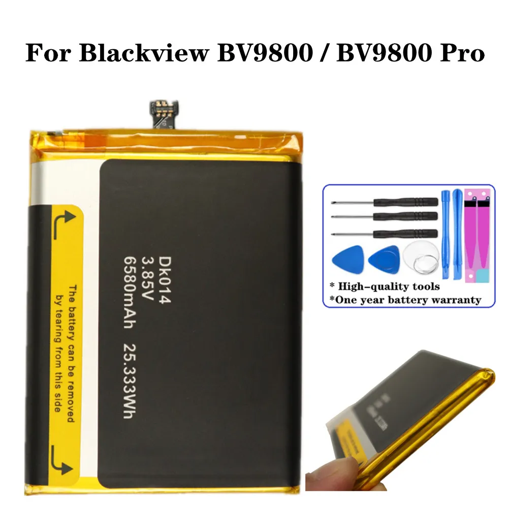 

100% New Genuine 6580mAh DK014 Battery For Blackview BV9800 / BV9800 Pro Batteria High Quality Smart Mobile Batteries + Tools
