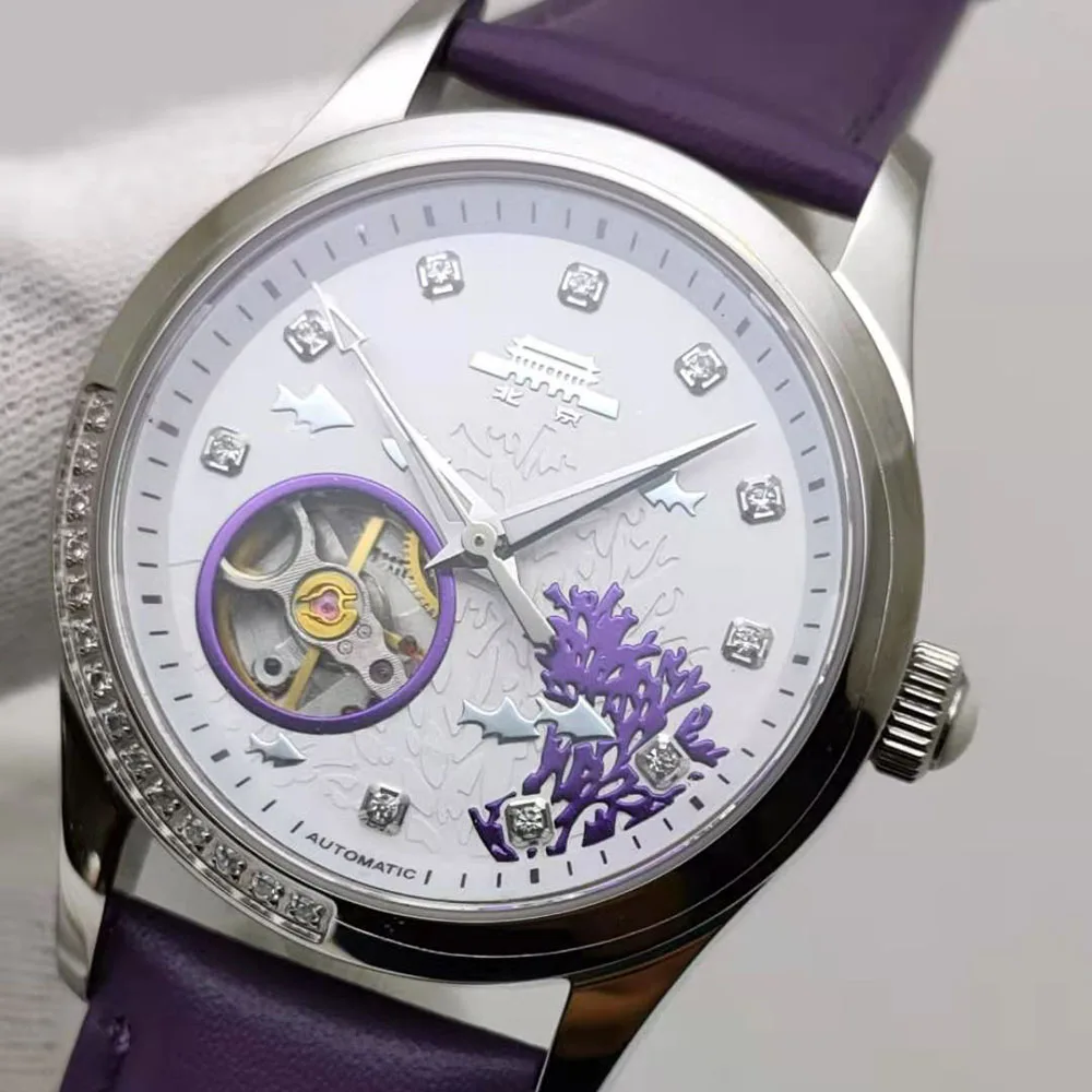 36 мм модные Аутентичные Пекинские брендовые фиолетовые коралловые сапфировые