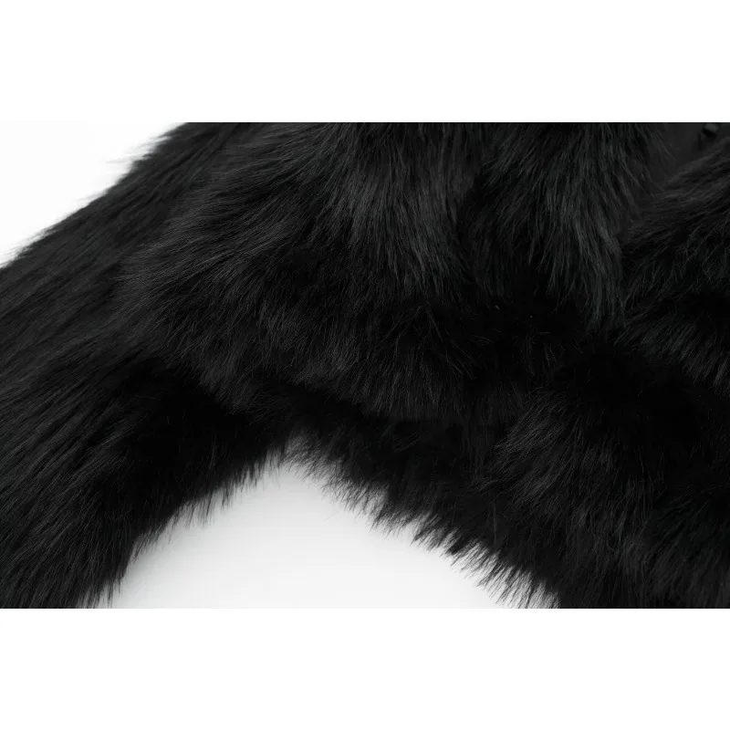 TRAF ZR стеганое пальто из искусственного меха черные укороченные зимние