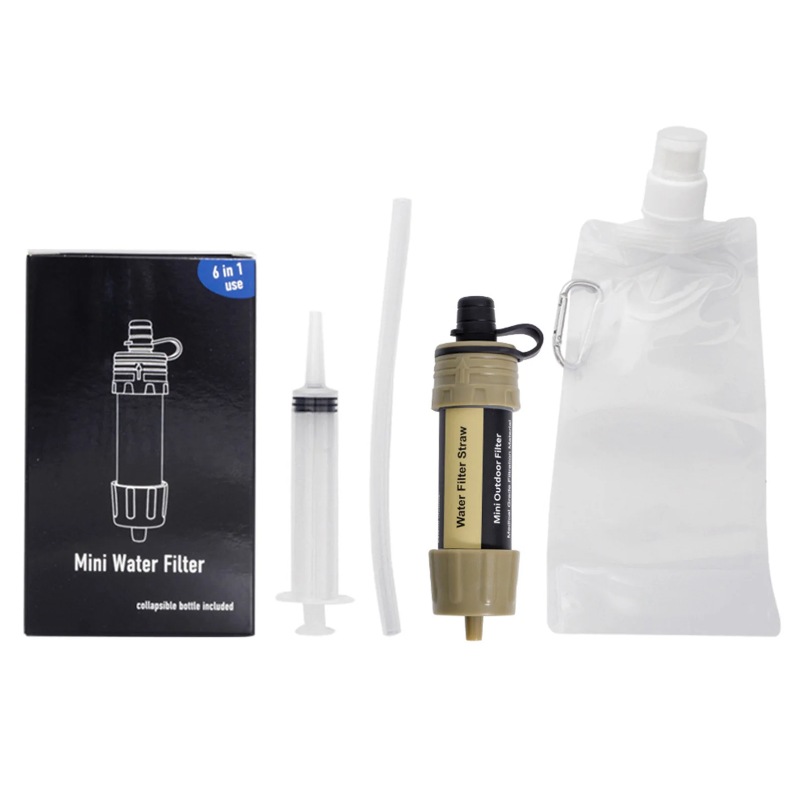

Portable Water Filter For Travel Personal Water Filter Straw Survival Water Purifier For Camping Squeeze Water Filter System.