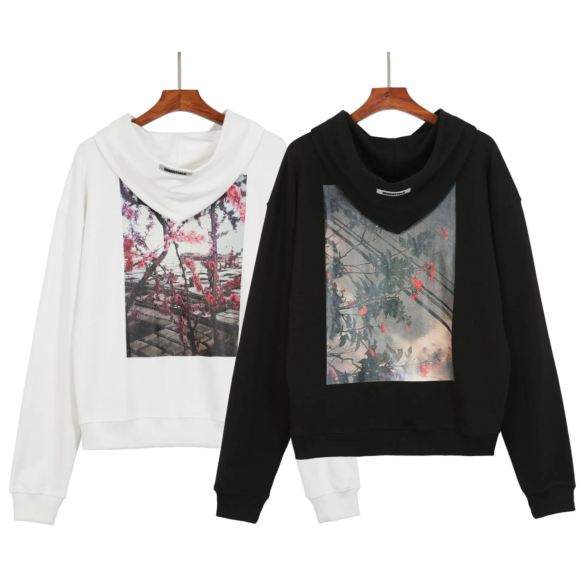 

top ESSENTIALS floral photo print hoodie men's and women's hoodies 2022