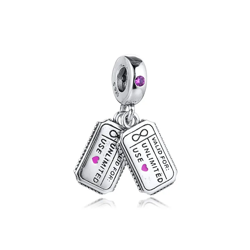 

Купон любви, подвеска-Шарм 2019, кулон на день святого валентина S925, браслеты на цепочке, логотип для девушки, бисер для друзей