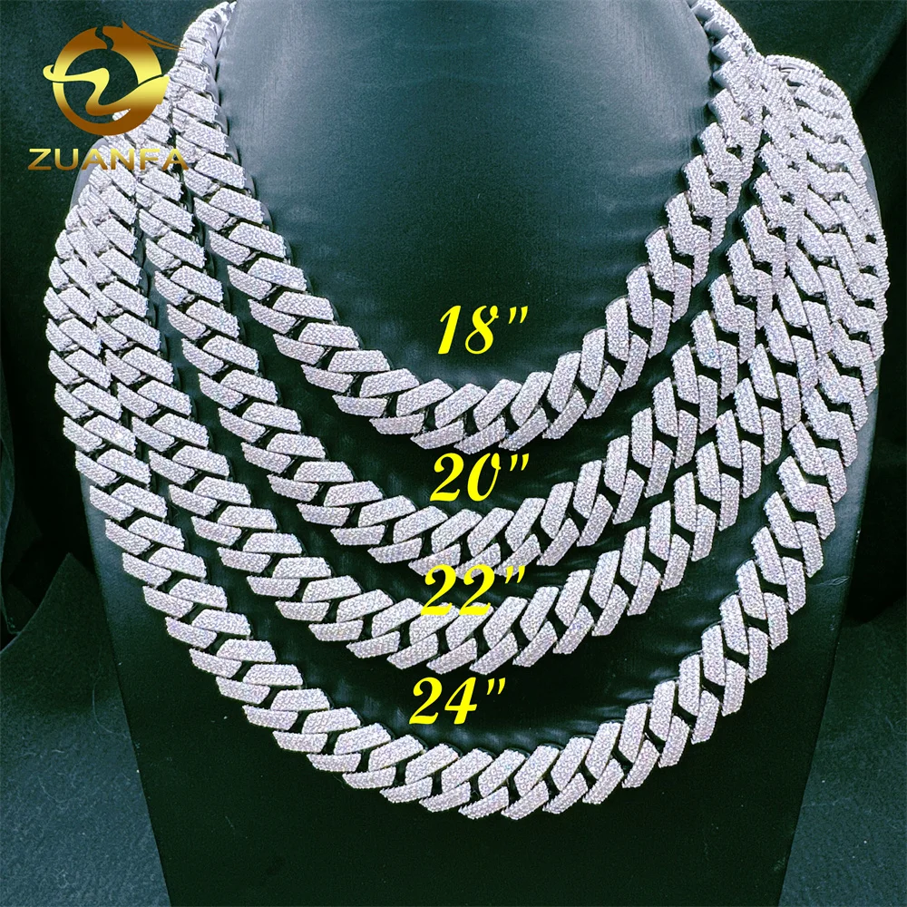 Оптовая продажа с фабрики оптовая 15 мм хип-хоп Vvs бриллиантовое ожерелье браслет