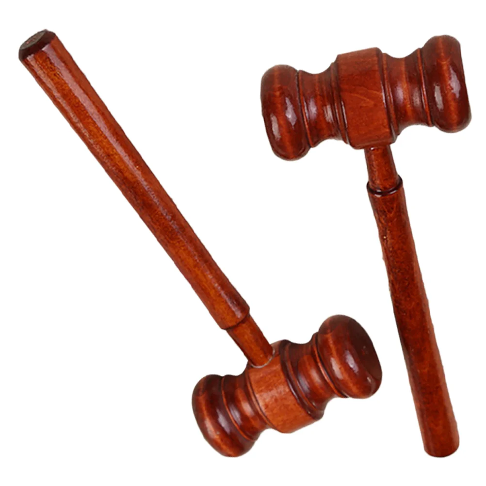 

2 Pcs Wood Beat Toy Mini Pounding Hammer Baby Girl Bamboo Toddler Judge Hammers