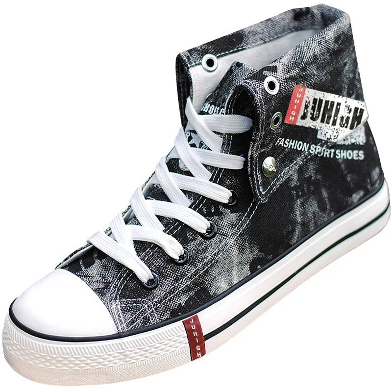 Туфли мужские/женские из денима высокие смешанные холщовые кроссовки средней