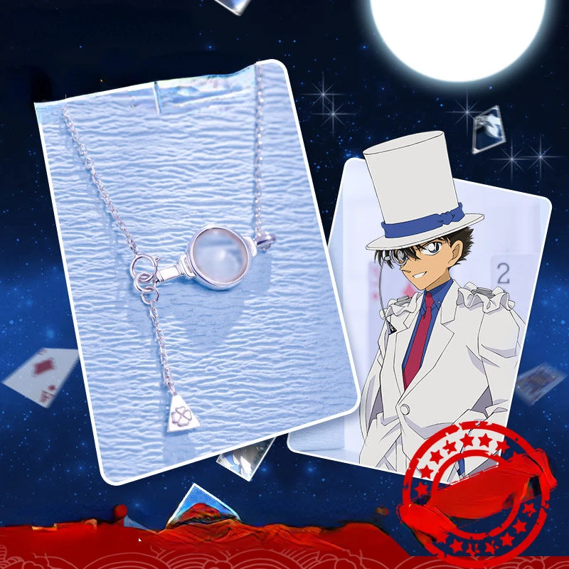

Detective Conan Necklace for Women Kid The Phantom Thief Glasses Necklaces Trend Neck Silver Color Fashion Couples Party Gift
