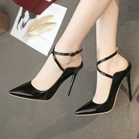 summer women sandals 2022 trend luxury sexy thin heel women shoes stripper pointed plus size buckle high heel lady shoes