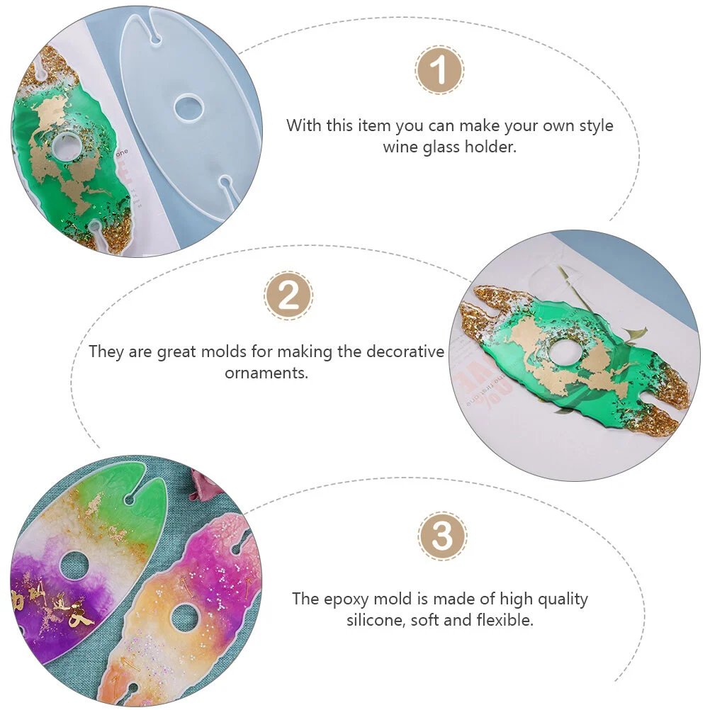 2 Pcs Silicone Mold Epoxy Resin Clear DIY Supplies Stand Mould Craft Accessories Rack