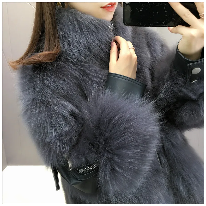 Fashion Winter outfits Thicken Warm Women's Faux Fur Coats Female Sheepskin Jacket Lamb Coat Artificial Fur Short Jacket Grey