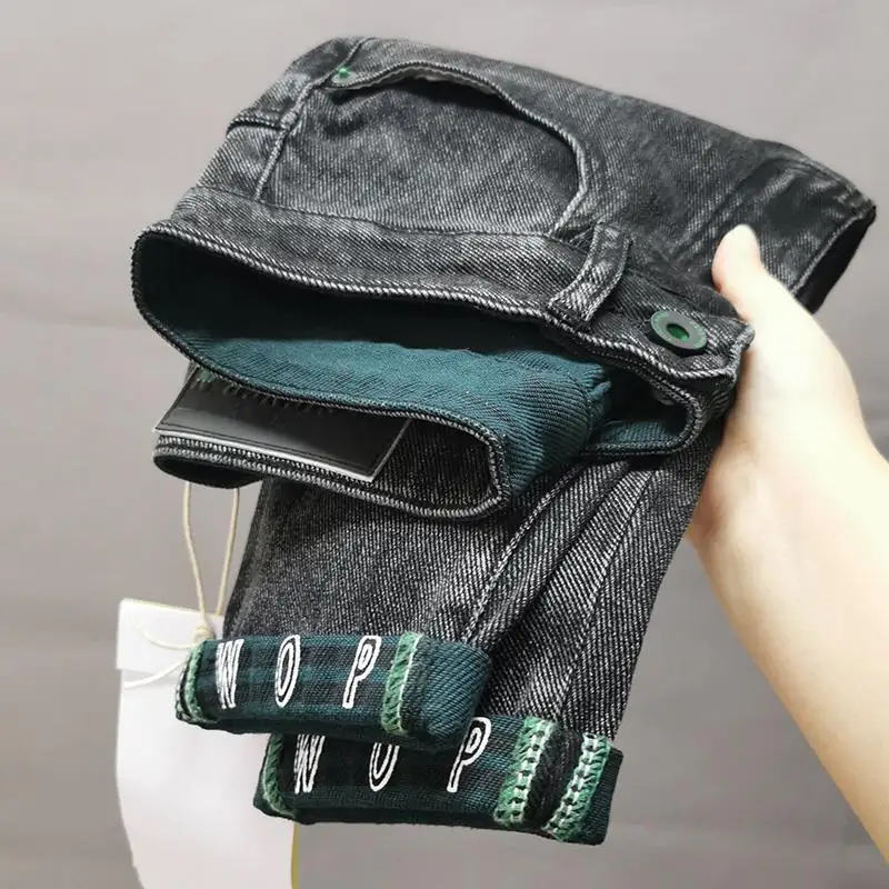 Новые высококачественные роскошные облегающие джинсы в Корейском стиле с