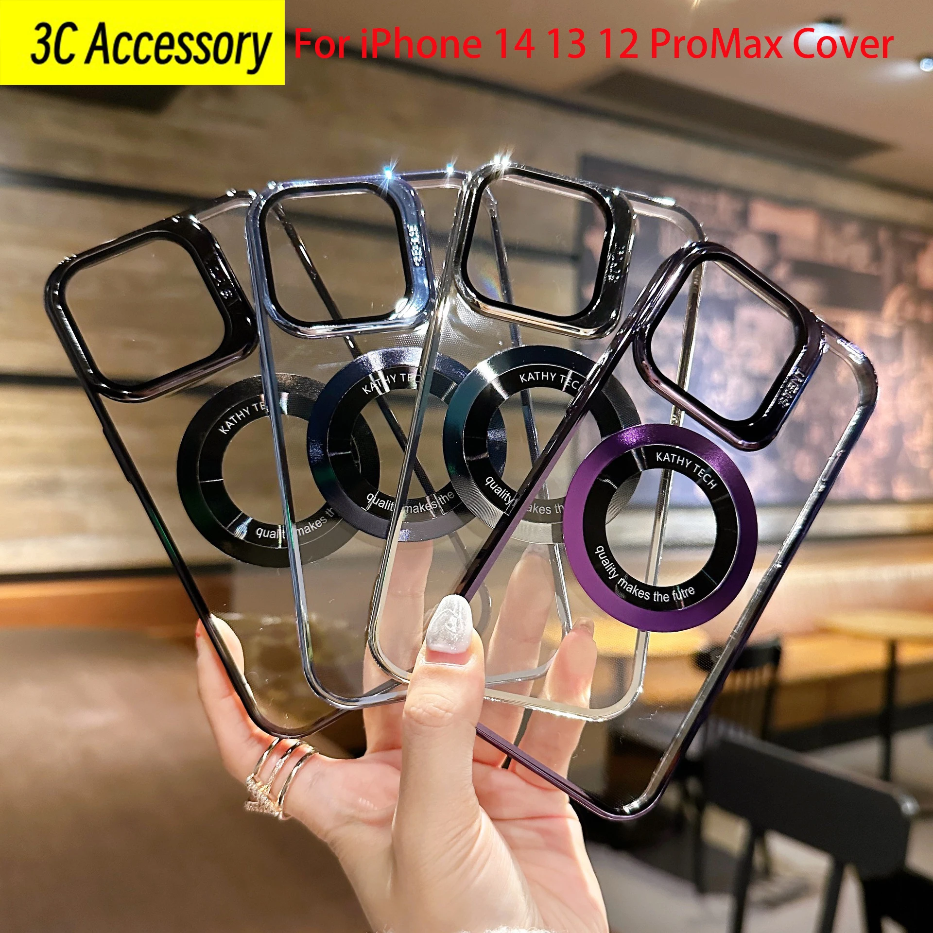 

2023 Luxury Electroplating Lens Hold Design For iPhone 14 13 12 ProMax Capa For MagSafe Magnetic Cases For iPhone 12 Cover Funda