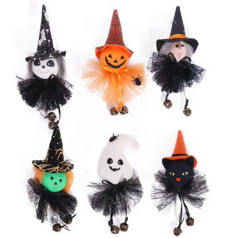 

Halloween Small Hanging Pendants Ghost Festival Party Pumpkin Ghost Witch Doll Trick Or Treat Happy Helloween Day Decor For Home