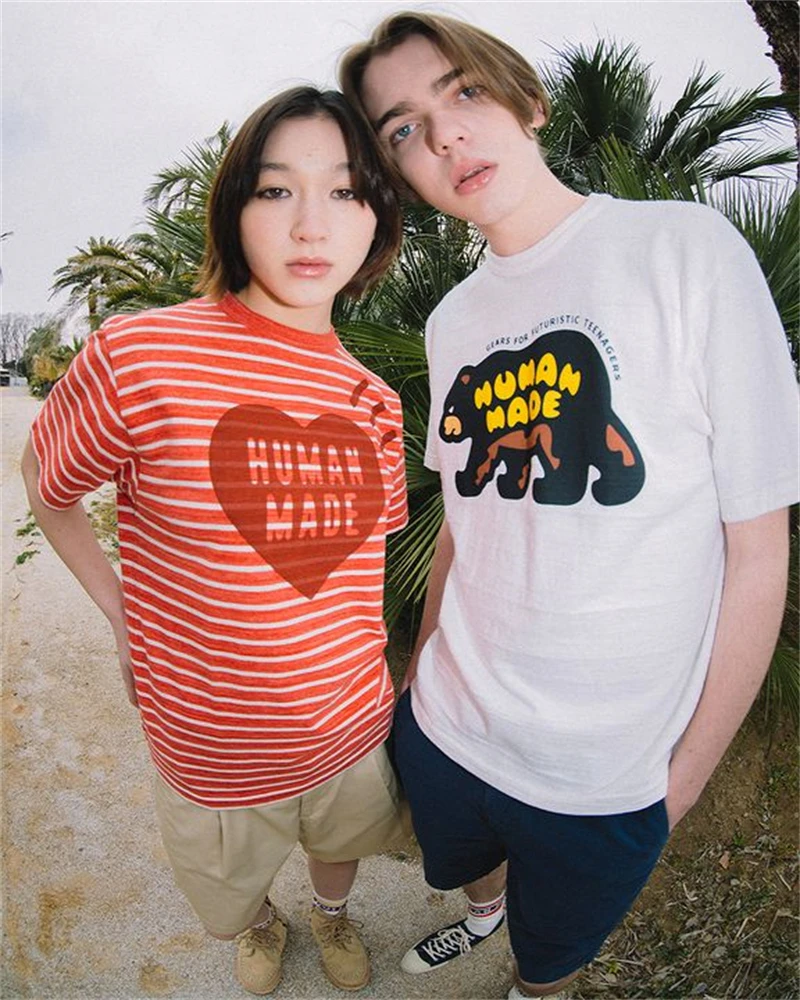 

23SS HUMAN MADE SS23 GRAPHIC T-SHIRT Men Women T Shirt Bear Logo Printed Bamboo Cotton Tees Hip Hop