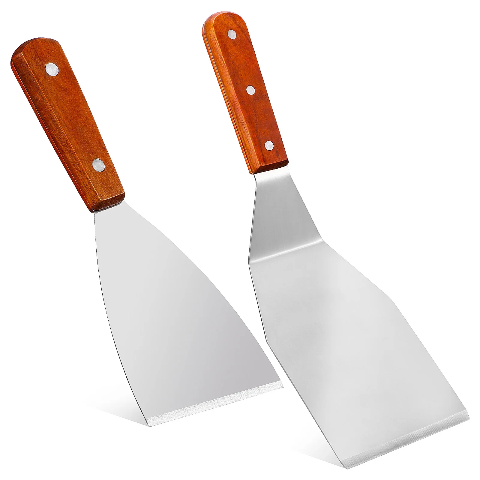 

2 Pcs Grill Spatulas Stainless Steel Frying Spatula Multi-function Pan Spatula