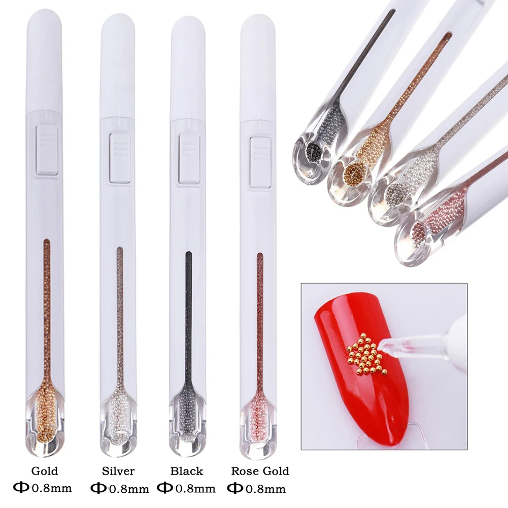 12 типов стальных бусин точечная ручка инструмент для дизайна ногтей маленькая