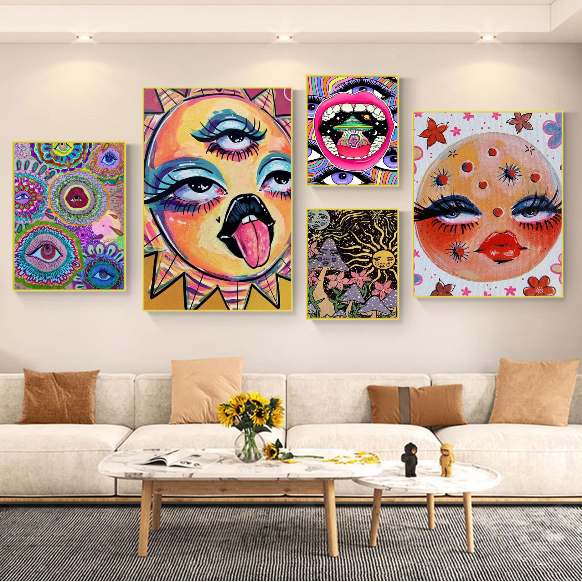 

Indie Hippie Art Movie Sticky Posters Whitepaper Sticker DIY Room Bar Cafe Kawaii Room Decor