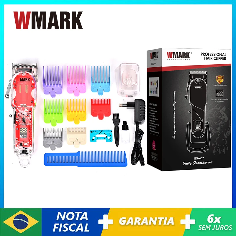

WMARK NG-407 Professional Cordless Hair Clipper Electric Hair Cutting Machine Rechargeable Hair Cut Barber For Men Lithium Beard