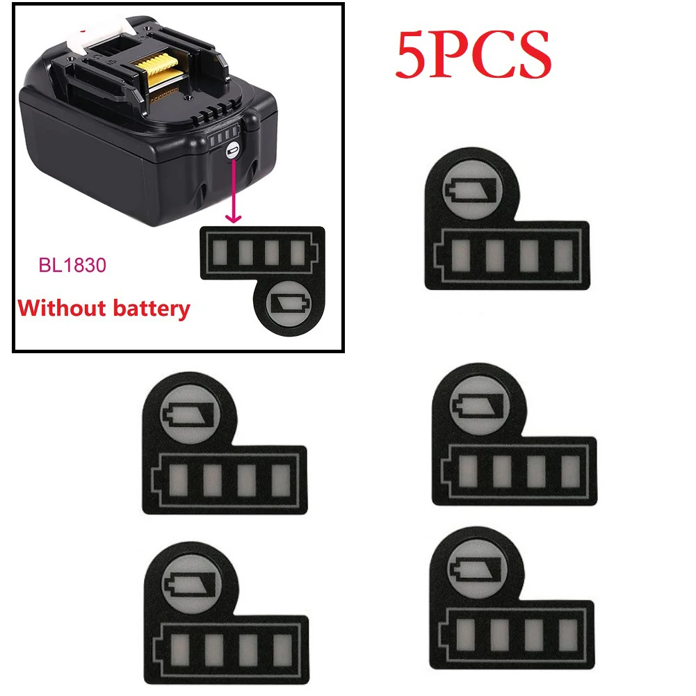 

5pcs Battery LED Key Stickers Label For 18V 14.4V Lithium Battery BL1830 BL1430 22x19mm Paper Lithium Battery Stickers