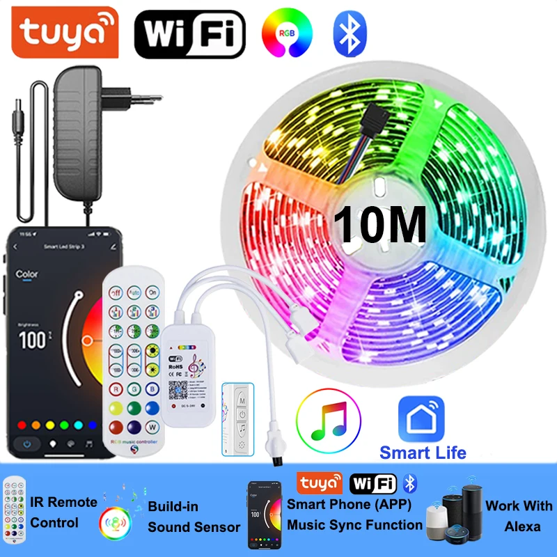 

Умная RGB светодиодная лента Wi-Fi 5050 Bluetooth 5 м
