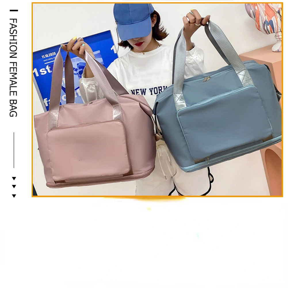 

20222022 Fashionable Women Shoulder Bags Waterproof Oxford Cloth Shopping Handbag Foldable Large Capacity Training Travel Gym Ba