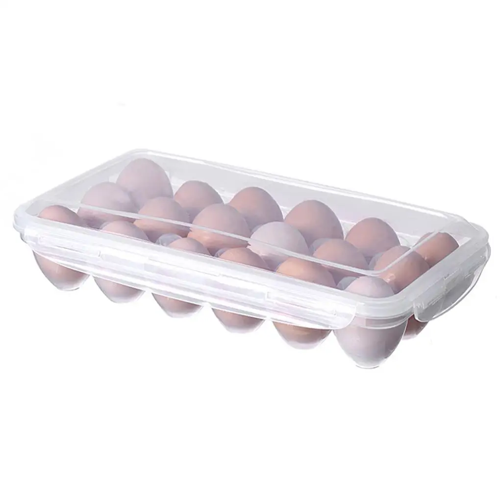 

Egg Holder Refrigerator Egg Tray Box with Lid Clear Stackable Plastic Storage Container 10 Grids Dispenser Fresh Preservation