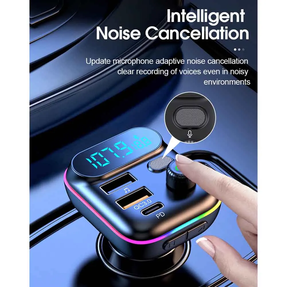 

Adapter Charger Car Interior 1x Bluetooth 5.0 FM Transmitter Hands Free