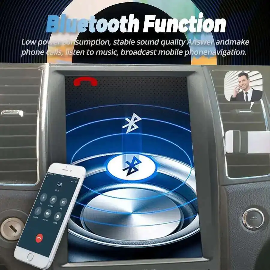 Фото 12,1-дюймовый Android 14 для Ford Taurus 2010-2019 Tesla Экран Мультимедиа Стерео Авто Авто Радио GPS Видеоплеер Carplay Головное устройство №4