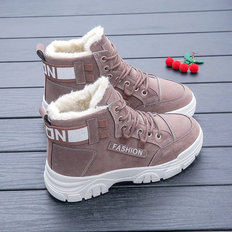 

2021 Women's Winter Boots Warm Waterproof Snow Boots Women Hook Loop Suede Plush Shoes Woman Sneakers for Women Botas Mujer