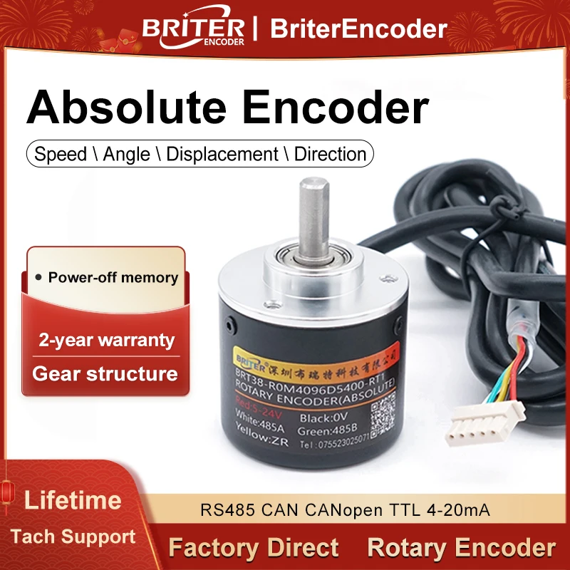 

Роторный абсолютный энкодер briter RS485 SSI CAN
