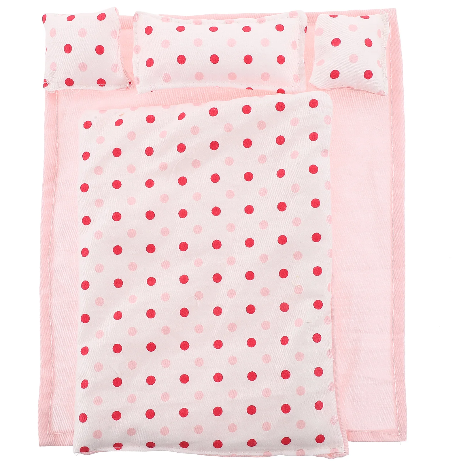 

Dollhouse Bedding 5 Piece Set Comforter Pillows Blanket 1/12 Scale Realistic Bedroom Accessories Miniature Bed Accessories