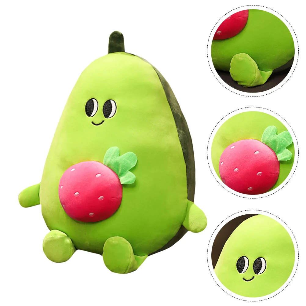 

1pc Fluffy Avocado Adorable Throw Pillow Cartoon Avocado Cushion for Home