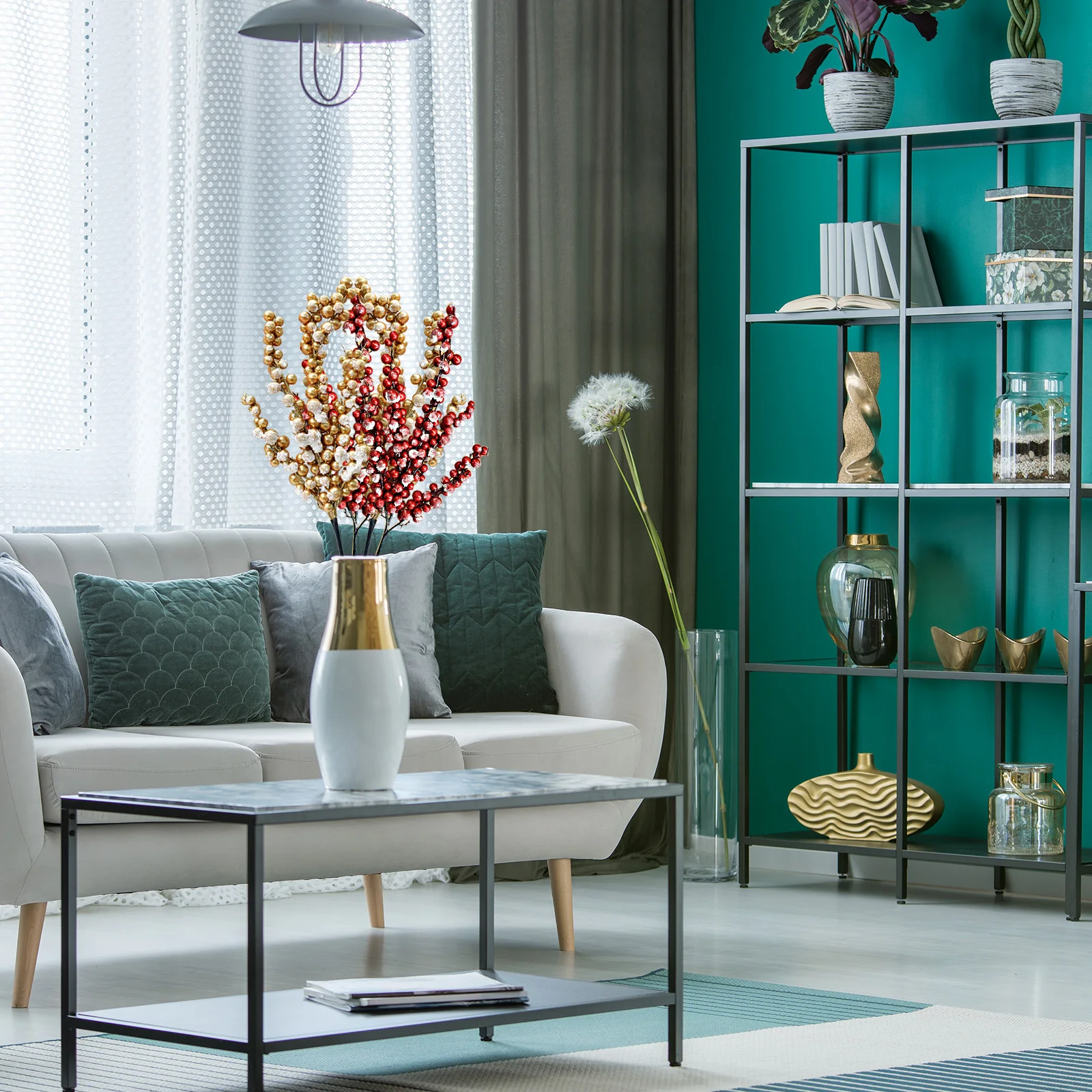 Рождественское украшение имитация ветки красных фруктов для дома яркая пена