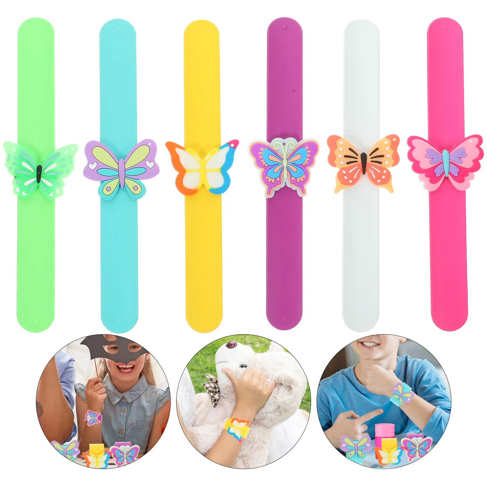 

Novel Slap Bracelets Snap Wrist Band Party Favors Wristbands Butterfly For Cartoon