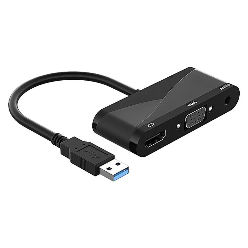 

USB 3.0 to HDMI-compatible VGA With 3.5mm Audio Adapter Dock Hub for Macbook iPad Samsung S20 Dex Huawei P30 Xiaomi 11 TV PS5