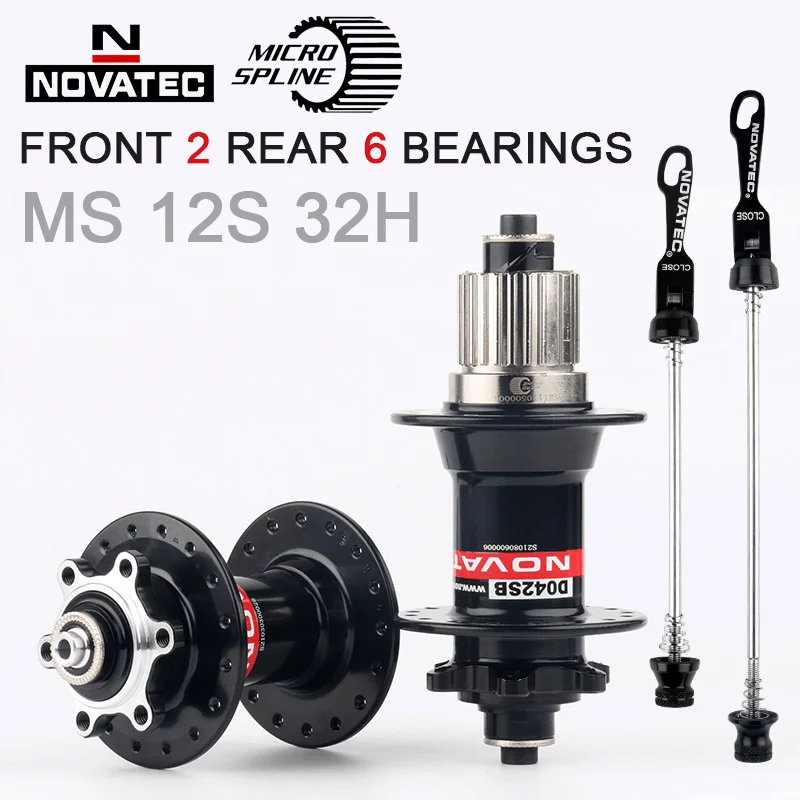 

NOVATEC Micro Splline 12 В Cube 32 Отверстия Mtb Hub усиливающая Передняя 2 задняя 6 подшипников велосипедная втулка для Shimano 12S M6100 M7100 M8100