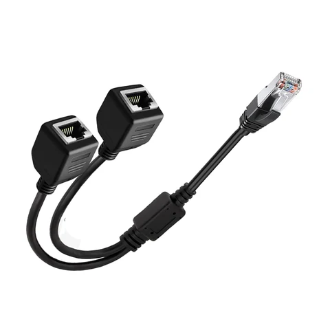 Адаптер Ethernet-сплиттера RJ45, 1 штекер на 2 гнезда, сетевой разветвитель локальной сети, поддержка Cat7 Cat6, удлинитель для интернет-сети