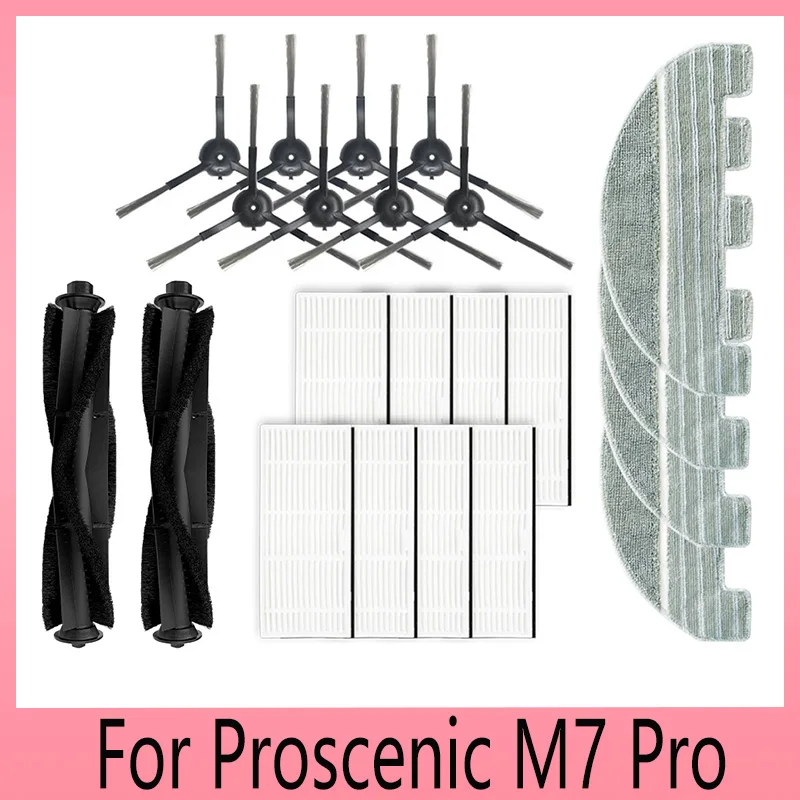 

Швабра для Proscenic M7 Max / M8 Pro, основная боковая щетка, Hepa фильтр, тряпка, пылесборник, сменный аксессуар, запасные части