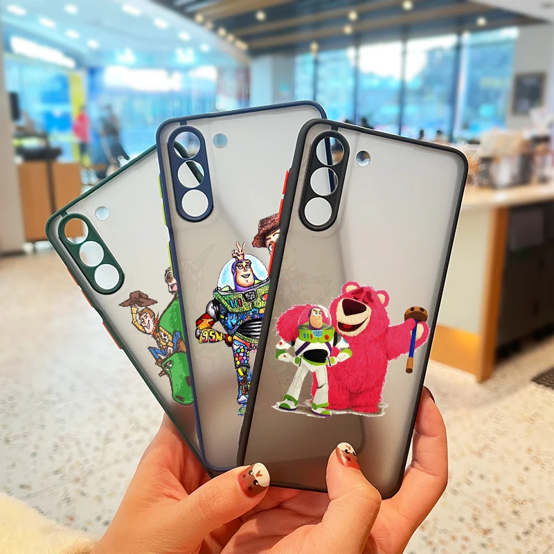 

Toy Story Cute For Samsung S21 20 10 8 9 M62 51 31 30S 20 FE Lite Plus (5G) Frosted Translucent Funda Phone Case